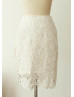 Ivory Lace Knee Length Skirt